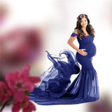Long Maternity Photography Props Pregnancy Dress For Photo Shooting Off Shoulder Pregnant Dresses For Women Maxi Maternity Gown