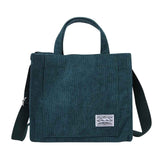 Women Corduroy Zipper Shoulder Bag Small Cotton Canvas Handbag Casual Tote Female Eco Crossbody Bag Vintage Messenger Bags AA