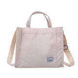 Women Corduroy Zipper Shoulder Bag Small Cotton Canvas Handbag Casual Tote Female Eco Crossbody Bag Vintage Messenger Bags AA