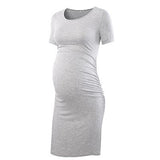 Pack of 3pcs Women's Side Ruched Maternity Clothes Bodycon Dress Mama Casual Short Sleeve Wrap Dresses Womens Clothing Plus Size-1