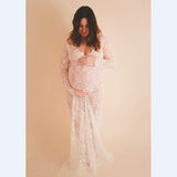 2022 Maternity photography props maxi Pregnancy Clothes Lace Maternity Dress Fancy shooting photo summer pregnant dress S-4XL