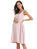 Womens Sleeveless Polka Dot Maternity Dresses Maternity Tank Tops Loose Print Mama Summer Casual Pregnant Dress