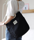 Rarove Korean Canvas Shoulder Bag Zipper Luxury Women Bags Designer Women Messenger Bag Female Simple Handbag Letter Printing tote