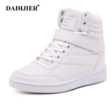 2022 Women Casual Shoes Espadrilles Platform Hidden Increasing Sneakers PU Leather Shoes Woman High Top White Shoes ST213