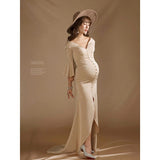 Elegence Mermaid Maternity Dresses For Photo Shoot Long Pregnancy Dress Photography Prop Fancy Pregnant Women Maxi Gown With Hat