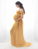 Shoulderless Maternity Dress For Photography Sexy Front Split Pregnancy Dresses For Women Maxi Maternity Gown Photo Shoots Props