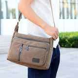 Good Qualtiy Travel Bag Canvas Casual Shoulder Crossbody Outdoor Bags Mens Travel School Retro Zipper Shoulder Bag