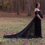 Lace Maternity Dresses For Photo Shoot Pregnant Women Baby Shower Dress Sweep Train Maxi Gown Pregnancy Dress Photography Props