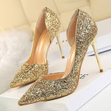 Sequins Woman Pumps Gold Silver High Heels Shoes Women Wedding Shoes Stiletto Ladies Shoes Fashion Women Heels