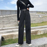Woman Jeans High Waist Clothes Wide Leg Denim Clothing Blue Streetwear Vintage Quality 2021 Fall Fashion Harajuku Straight Pants