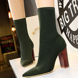 Fashion Women Ankle Boots Elastic Fabric Socks Boots Sexy High-heel Boots Women Autumn Boots Winter Shoes Women Booties Female