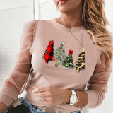 Autumn Patchwork Beaded Sheer Mesh Blouse Sexy O Neck Hollow Out Women Shirt Blusa Elegant Ruffle Puff Long Sleeve Tops Pullover