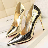 Rarove Fashion Women Pumps Patent Leather High Heels Shoes Women Stiletto Wedding Shoes Women Heels Plus Size 41 42 43