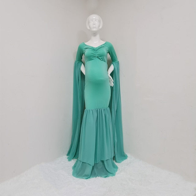 Sexy Shoulderless Maternity Photography Props Long Dress For Pregnant Women Fancy Pregnancy Dress Elegence Maxi Gown Photo Shoot