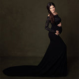 Sexy Lace Maternity Dresses For Photo Shoot Maxi Pregnancy Gown Long Pregnant Women Dress Photography Props For Baby Shower 2022