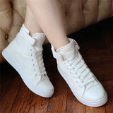 Vulcanize Shoes White Denim Sneakers Basket Femme Casual Shoes tenis feminino High Top Flat Shoes Trainers Women Zapatos Mujer