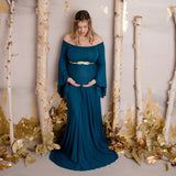 New Shoulderless Maternity Dresses Long Women Pregnancy Photography Prop Maxi Maternity Gown Dress For Pregnant Photo Shoot 2022