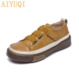 Ladies Sneakers Spring Shoes 2022 New Genuine Leather Casual Women Shoes Large Size 42　43 Fashion Flat Girl Student Shoes