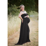 Rarove Shoulderless Maternity Dresses Maternity Photography Long Dress with Cloak Fitted Pregnancy Dress Chiffon Cloak Maternity Gown