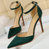 Hollow Out Woman Pumps High Heels Sexy Party Shoes Silk Ladies Shoes Pointed Toe Heeled Shoes 2022 Female Pumps