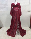 Long Sexy Maternity Dresses For Photo Shoot Lace Fancy Pregnancy Dress Split Front Pregnant Women Maxi Gown Photography Prop New