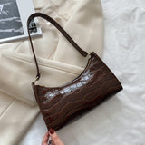 Rarove Retro Alligator Pattern Small Shoulder Bags For Women 2021 Casual  PU Leather Underarm Bags Female Handbags Bolsa Feminina