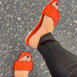 Women Sandals  Style Summer Shoes for Women Flat Sandals Rubber Shoes 2020 Leather Slides Plus Size Soulier Femme