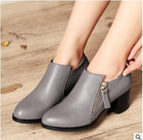 Genuine leather woman shoes 2022 autumn new deep mouth singles shoes cowhide thick with large size 35-43 of dress shoes