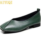 flat shoes  2022 new autumn genuine leather women flat shoes onon-slip Plus Size 35-43 Women casual shoes