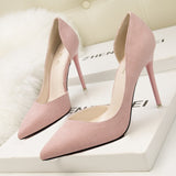 Rarove New Woman Pumps Suede High Heels Female Pointed Toe Office Shoes Stiletto Women Shoes Party Women Heels 10 cm Female Shoes