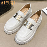 Shoes Women Spring 2022 New White Thick-soled Ladies Sneakers Genuine Leather Casual Trend Girl Shoes Students