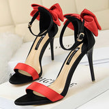 Women Heels Color Matching High Heels Bowknot Woman Pumps Stiletto Heels 2022 New Heels Women Sandals Ladies Shoes