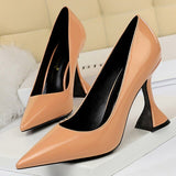 Rarove 2022 New Woman Pumps Sexy Party Shoes Patent Leather Women Heels Ladies Shoes Pointed Toe Women High Heels 9.5 Cm