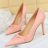 Spring Woman Pumps Pu Leather Shoes Women Heels Stiletto Fashion Office Shoes High Heels Ladies Shoes Plus Size 43