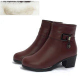 Rarove 2022  Ankle Boots Wool Lining Italian Women's Boots Genuine Leather Boots Women Ladies Boots Heels