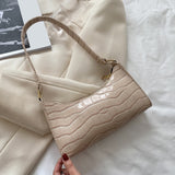 Rarove Crocodile Pattern PU Leather Handbag Female Shoulder Bag Fashion Ladies Armpit Bag Retro Casual Women Tote Small Clutch Dropship
