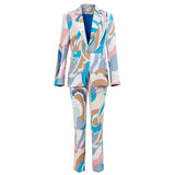 Free Shipping 2022 Spring New Geometric Print Women&#39;S Suit Blazer&amp;Pants 2 Two-Piece Set Casual Party Office Autumn Female