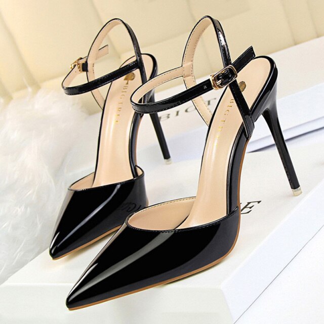 Rarove Hollow Out Woman Pumps Red High Heels 2022 Sexy Women Heels Stiletto Wedding Shoes Buckle Party Shoes Female Shoes