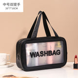 Rarove PU Women Travel Storage Bag Toiletry Organize Waterproof PVC Cosmetic Bag Portable Transparent MakeUp Bag Female Wash Bag