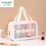 Rarove PU Women Travel Storage Bag Toiletry Organize Waterproof PVC Cosmetic Bag Portable Transparent MakeUp Bag Female Wash Bag
