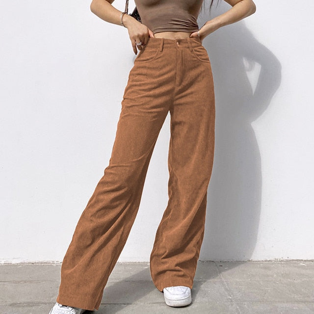 Rarove New Spring Fashion Jeans Women Pants Solid Mid Waisted Wide Leg Pants Straight  Casual Baggy Trousers Jean Femme