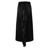 Celmia Women Satin Summer Skirt Korean Style Vintage Long Skirts Fashion Party Office Skirts Casual Solid Asymmetrical Skirts