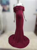 Shoulderless Maternity Dresses Photography Props Long Pregnancy Dress For Baby Shower Photo Shoots Pregnant Women Maxi Gown 2022