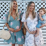 Summer Pregnancy Clothes Dress Floral Print Maternity Clothing Fashion Maternity Dresses Casual Clothes For Pregnant Women 2022