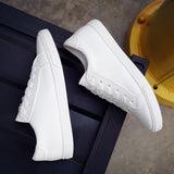 New Spring and Summer Lace-up White Shoes Women Flat Leather Shoes Female White Board Casual Shoes Women Sneakers(Ship in 2days)