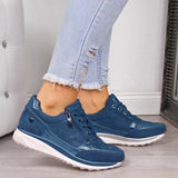 Women Casual Shoes New Fashion Wedge  Flat Shoes Zipper Lace Up Comfortable Ladies Sneakers Female Vulcanized Shoes