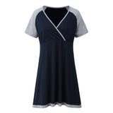 Summer Breastfeeding Dresses Pregnancy Clothes For Pregnant Women Casual Maternity Dress Short Sleeve Maternity Outer Homewear