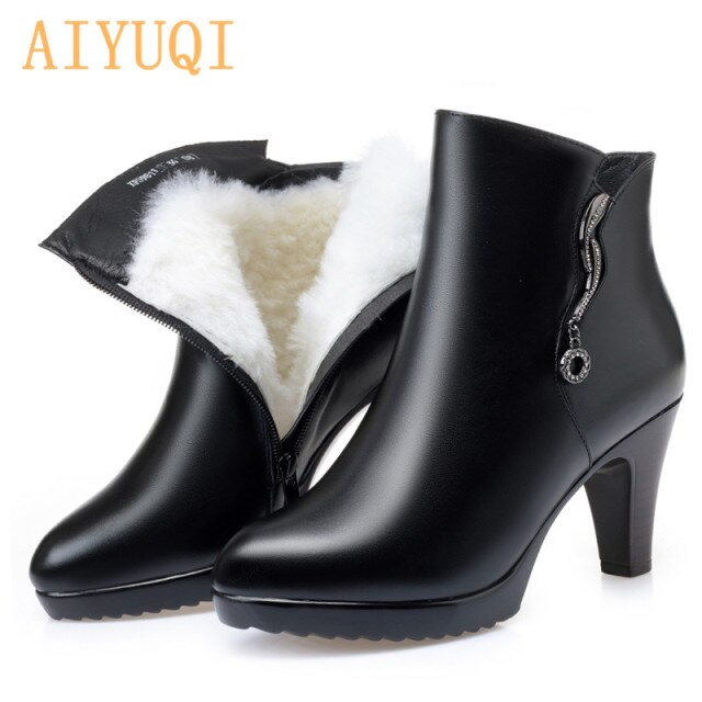 Women Boots High Heels 2022 New Winter Boots Women Sexy Stiletto Thick Wool Warm Fashion Banquet Boots Ladies&#39; booties
