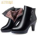 Women Boots High Heels 2022 New Winter Boots Women Sexy Stiletto Thick Wool Warm Fashion Banquet Boots Ladies&#39; booties
