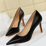 Pu Leather Woman Pumps Fashion Kitten Heels 7.5 Cm Occupation OL Office Shoes Women Heels 2021 Sexy Heeled Shoes